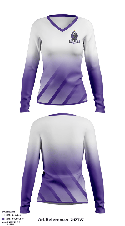 Mile High Elites FC 3524379 Women's Long Sleeve V-neck Shirt - 7