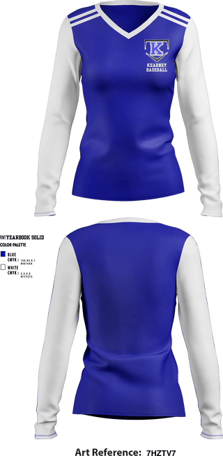 Women's Long Sleeve Vneck Shirt, Kearney Baseball, Baseball, Teamtime, Team time, sublimation, custom sports apparel, team uniforms, spirit wear, spiritwear, sports uniforms, custom shirts, team store, custom team store, fundraiser sports, apparel fundraiser