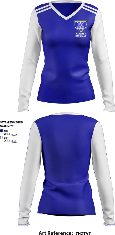 Kearney Baseball 96260760 Women's Long Sleeve V-neck Shirt - 1