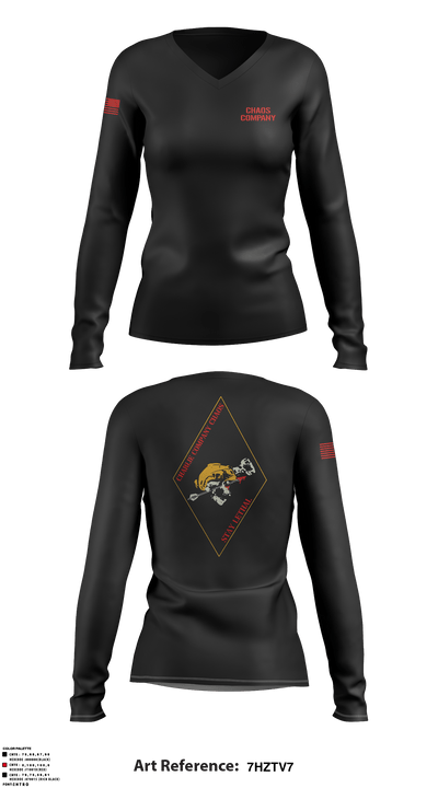 CHAOS COMPANY 95825038 Women's Long Sleeve V-neck Shirt - 10