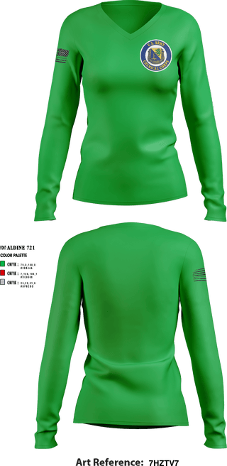 Women's Long Sleeve Vneck Shirt, , Army, Teamtime, Team time, sublimation, custom sports apparel, team uniforms, spirit wear, spiritwear, sports uniforms, custom shirts, team store, custom team store, fundraiser sports, apparel fundraiser
