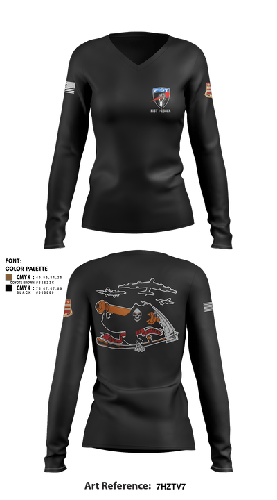 DET 1 HHB 1-258 FA 53026812 Women's Long Sleeve V-neck Shirt - 3