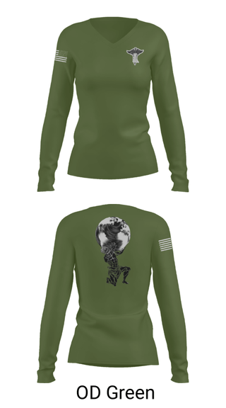 Women's Long Sleeve Vneck Shirt, , Air Force, Teamtime, Team time, sublimation, custom sports apparel, team uniforms, spirit wear, spiritwear, sports uniforms, custom shirts, team store, custom team store, fundraiser sports, apparel fundraiser