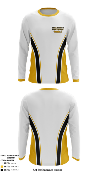 Long Sleeve Performance Shirt, Bellingrath Middle School Football, Football, Teamtime, Team time, sublimation, custom sports apparel, team uniforms, spirit wear, spiritwear, sports uniforms, custom shirts, team store, custom team store, fundraiser sports, apparel fundraiser