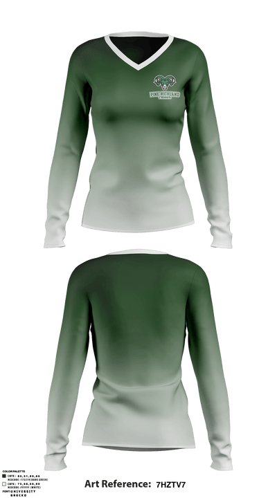 Pine-Richland High School Tennis 84993551 Women's Long Sleeve V-neck Shirt - 1