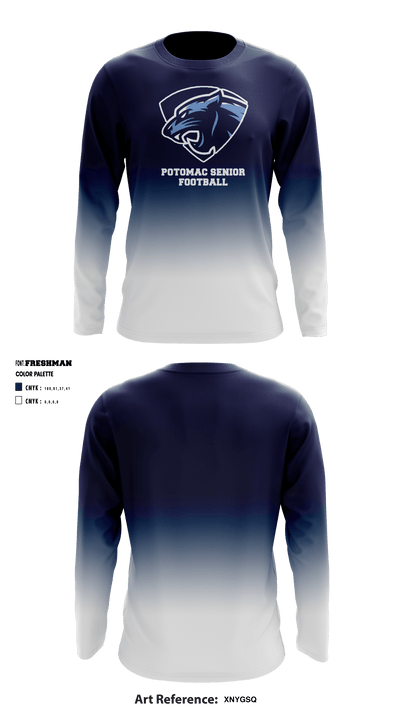Potomac Senior High School Football 47990691 Long Sleeve Performance Shirt - 1