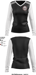 New York State Baseball Umpires Association 32208810 Women's Long Sleeve V-neck Shirt - 1