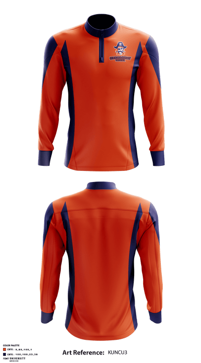 Orange Coast College Cheer 35245430 Quarter Zip Jacket - 1