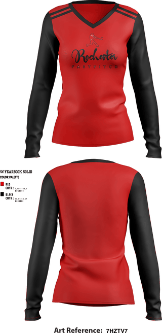 Women's Long Sleeve Vneck Shirt, Rochester Fastpitch, Softball, Teamtime, Team time, sublimation, custom sports apparel, team uniforms, spirit wear, spiritwear, sports uniforms, custom shirts, team store, custom team store, fundraiser sports, apparel fundraiser