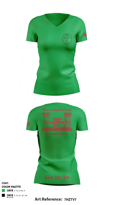 B 104th 82799853 Women's Short Sleeve V-neck Shirt - 3