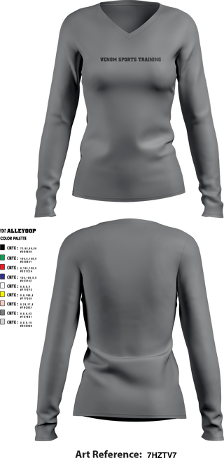 Women's Long Sleeve Vneck Shirt, Venom Sports Training, Men's Basketball, Teamtime, Team time, sublimation, custom sports apparel, team uniforms, spirit wear, spiritwear, sports uniforms, custom shirts, team store, custom team store, fundraiser sports, apparel fundraiser