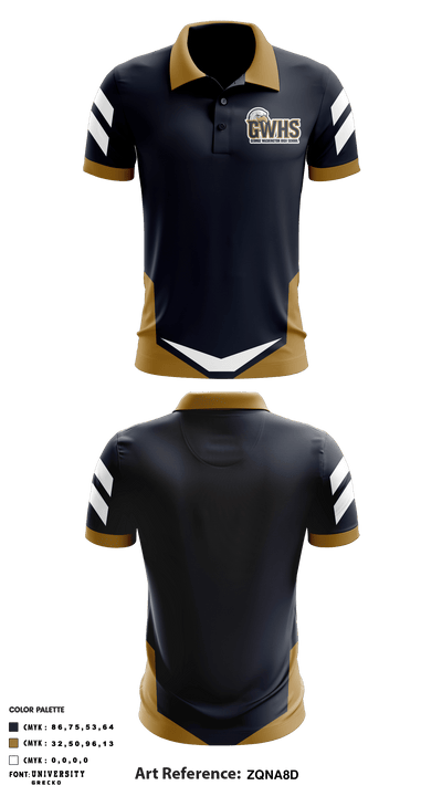 George Washington High School Golf 42652305 Short Sleeve Performance Polo - 1