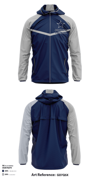 Windbreaker, Sugar Land Cowboys Football, School Spirit Store, Teamtime, Team time, sublimation, custom sports apparel, team uniforms, spirit wear, spiritwear, sports uniforms, custom shirts, team store, custom team store, fundraiser sports, apparel fundraiser