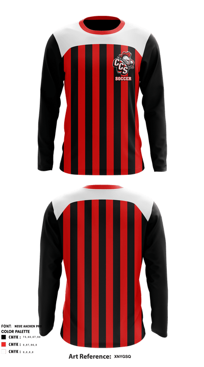 Cornerstone Christian School Soccer 35356214 Long Sleeve Performance Shirt - 1