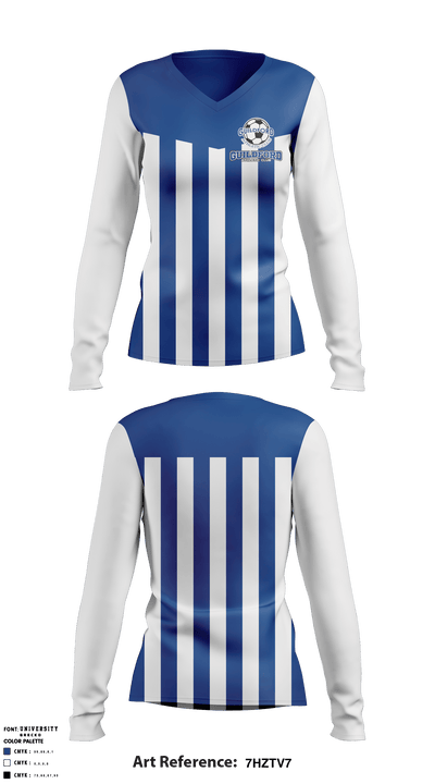 Guildford Athletic Club 30094005 Women's Long Sleeve V-neck Shirt - 1
