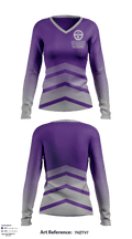Cherokee Bluff High School Basketball 34197099 Women's Long Sleeve V-neck Shirt - 1