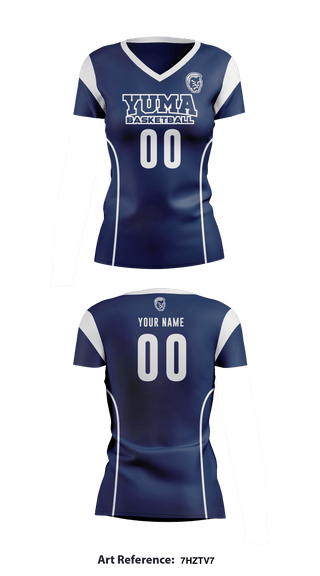 Women's Short Sleeve Vneck Shirt, Yuma High School Basketball, Men's Basketball, Teamtime, Team time, sublimation, custom sports apparel, team uniforms, spirit wear, spiritwear, sports uniforms, custom shirts, team store, custom team store, fundraiser sports, apparel fundraiser