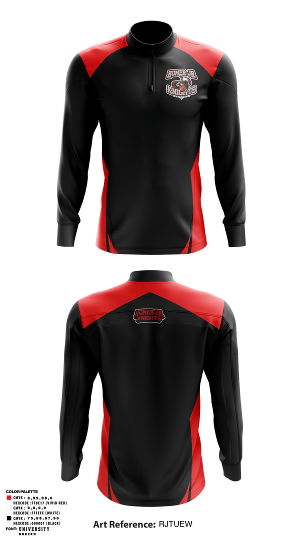 Quarter Zip Jacket, Homer Jr. Knights, Men's Basketball, Teamtime, Team time, sublimation, custom sports apparel, team uniforms, spirit wear, spiritwear, sports uniforms, custom shirts, team store, custom team store, fundraiser sports, apparel fundraiser