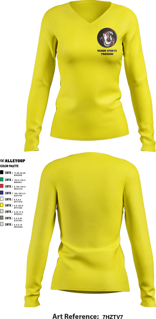 Women's Long Sleeve Vneck Shirt, Venom Sports Training, Men's Basketball, Teamtime, Team time, sublimation, custom sports apparel, team uniforms, spirit wear, spiritwear, sports uniforms, custom shirts, team store, custom team store, fundraiser sports, apparel fundraiser