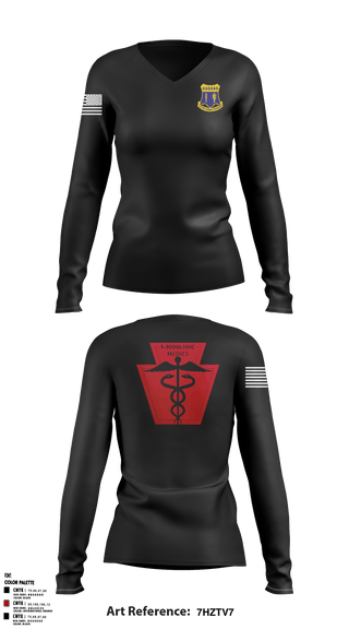 Women's Long Sleeve Vneck Shirt, , National Guard, Teamtime, Team time, sublimation, custom sports apparel, team uniforms, spirit wear, spiritwear, sports uniforms, custom shirts, team store, custom team store, fundraiser sports, apparel fundraiser