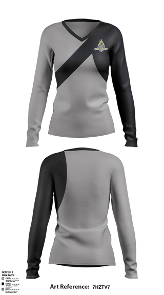 Women's Long Sleeve Vneck Shirt, DA HEAT FC, Spirit Store, Teamtime, Team time, sublimation, custom sports apparel, team uniforms, spirit wear, spiritwear, sports uniforms, custom shirts, team store, custom team store, fundraiser sports, apparel fundraiser
