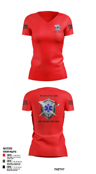 Women's Short Sleeve Vneck Shirt, Willits Little Lake JRTF, Police, Teamtime, Team time, sublimation, custom sports apparel, team uniforms, spirit wear, spiritwear, sports uniforms, custom shirts, team store, custom team store, fundraiser sports, apparel fundraiser