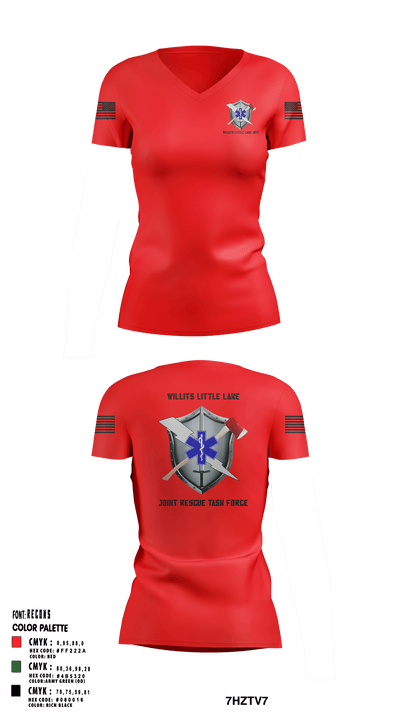 Willits Little Lake Joint Rescue Task Force 48326276 Women's Short Sleeve V-neck Shirt - 2 (1)