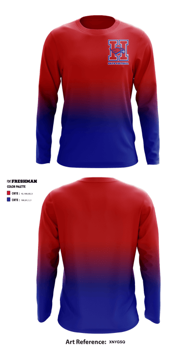 Hays High School Football 16072760 Long Sleeve Performance Shirt - 1