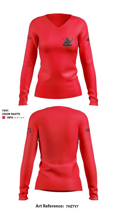 554th ECC 32477505 Women's Long Sleeve V-neck Shirt - 1