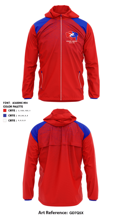 Wyoming Amateur Wrestling Association 77403720 Windbreaker - 1
