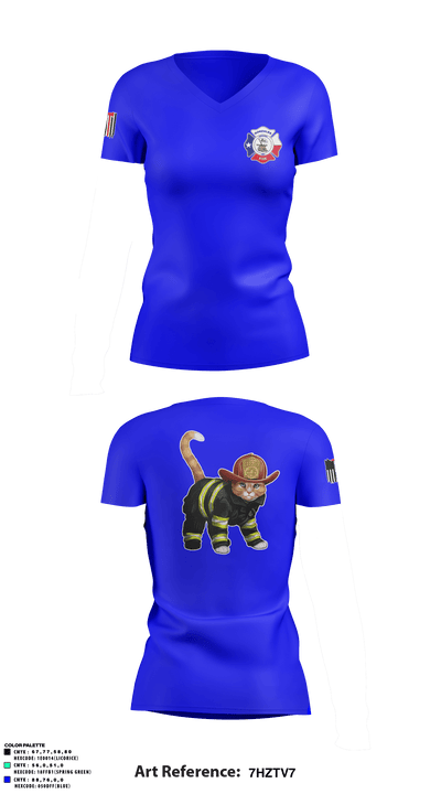 C-Shift Cool Cats 12896610 Women's Short Sleeve V-neck Shirt - 3