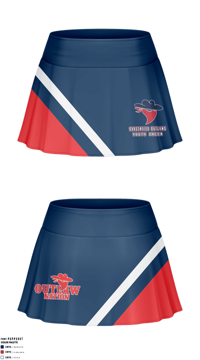 Saugerties Outlaws Youth Cheer 64678196  Skort - 1