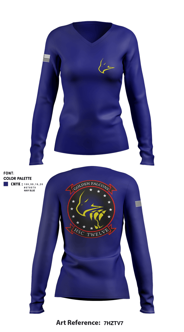 Women's Long Sleeve Vneck Shirt, , Navy, Teamtime, Team time, sublimation, custom sports apparel, team uniforms, spirit wear, spiritwear, sports uniforms, custom shirts, team store, custom team store, fundraiser sports, apparel fundraiser