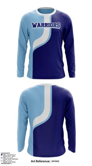 Long Sleeve Performance Shirt, WARRIORS, Track & Field, Teamtime, Team time, sublimation, custom sports apparel, team uniforms, spirit wear, spiritwear, sports uniforms, custom shirts, team store, custom team store, fundraiser sports, apparel fundraiser