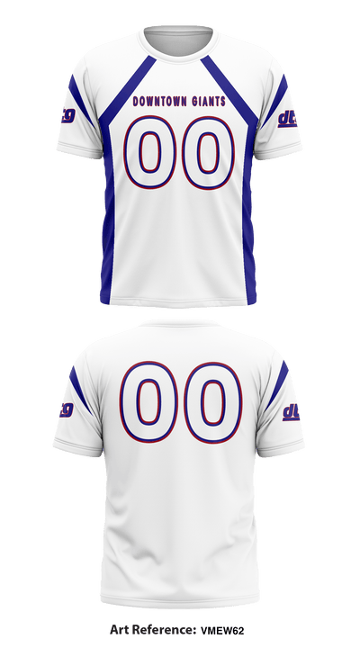 Downtown Giants Youth Football 68980247 Short Sleeve Performance Shirt - 7