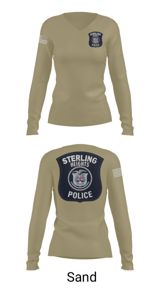 Women's Long Sleeve Vneck Shirt, , Police, Teamtime, Team time, sublimation, custom sports apparel, team uniforms, spirit wear, spiritwear, sports uniforms, custom shirts, team store, custom team store, fundraiser sports, apparel fundraiser
