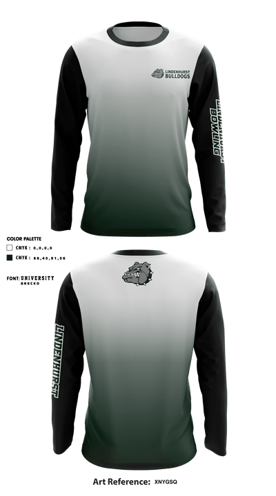 Lindenhurst High School Bowling 54901887 Long Sleeve Performance Shirt - 1