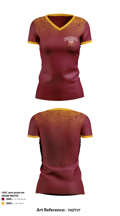 Hazelwood East High School Dance 85305898 Women's Short Sleeve V-neck Shirt - 1