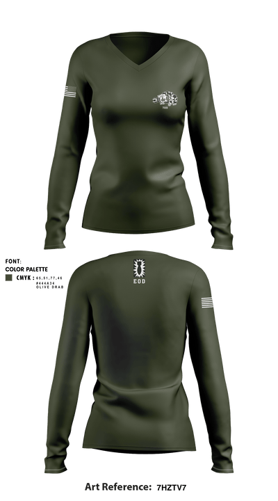 789th EOD 33174238 Women's Long Sleeve V-neck Shirt - 5
