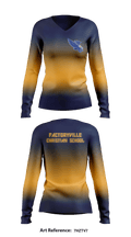 Factoryville Christian School 78112632 Women's Long Sleeve V-neck Shirt - 2