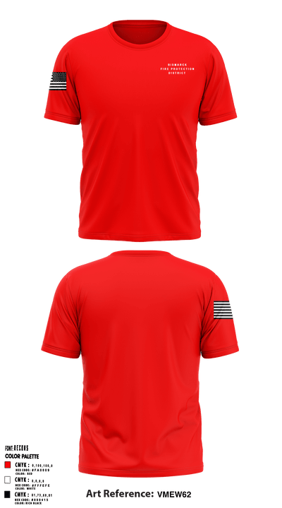 Bismarck fire protection district 89922865 Short Sleeve Performance Shirt - 1