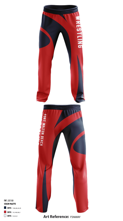 Fort Walton Beach Wrestling 72540900 Sweatpants - 1