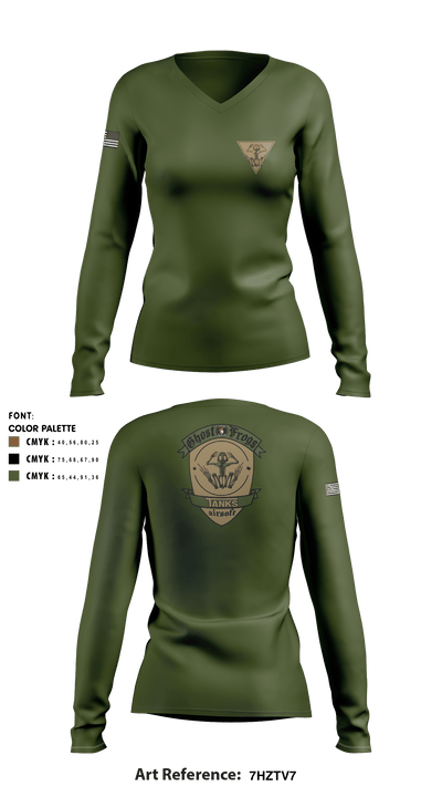 Ghost Frogs 70808894 Women's Long Sleeve V-neck Shirt - 2