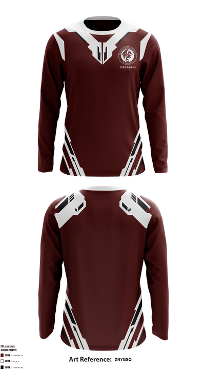 Durham Middle School Football 25146263 Long Sleeve Performance Shirt - 1