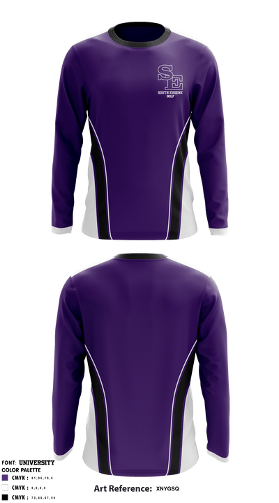 South Eugene Golf 60040289 Long Sleeve Performance Shirt - 1