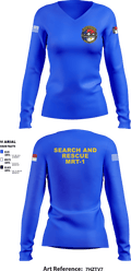 Mountain Rescue Team 1 22343308 Women's Long Sleeve V-neck Shirt - 3