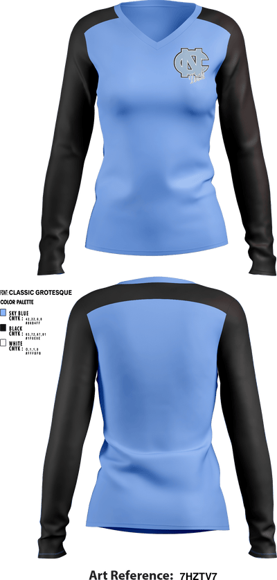 Sharks 26226152 Women's Long Sleeve V-neck Shirt - 3