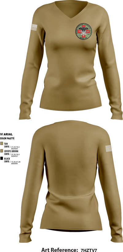 402nd Forward Surgical Team 1621441 Women's Long Sleeve V-neck Shirt - 2