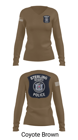 Women's Long Sleeve Vneck Shirt, , Police, Teamtime, Team time, sublimation, custom sports apparel, team uniforms, spirit wear, spiritwear, sports uniforms, custom shirts, team store, custom team store, fundraiser sports, apparel fundraiser