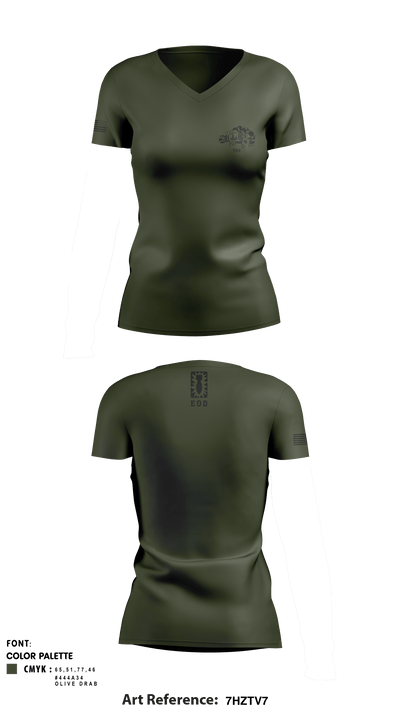 789th EOD 33174238 Women's Short Sleeve V-neck Shirt - 6